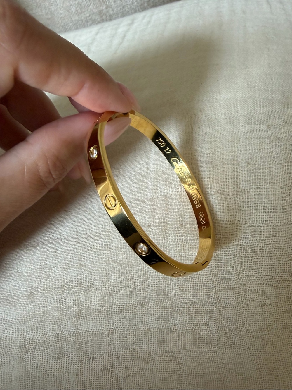 18K Plated LOVE Bracelet W/ Snap Closure - Picture 4 of 6